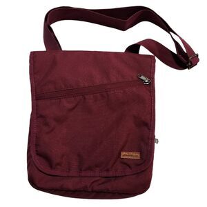 Eddie Bauer Connect Tech Crossbody Bag Burgundy Travel Vacation